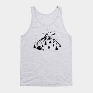 Mountains And Forest silhouette Tank Top